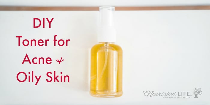 A bottle of DIY toner created for oily skin and acne