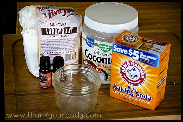 Coconut Oil Skincare Recipes: ingredients for a homemade deodorant