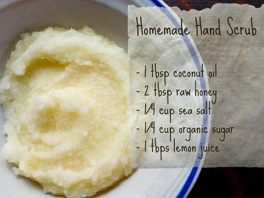 Coconut Oil for Skin: homemade hand scrub recipe 