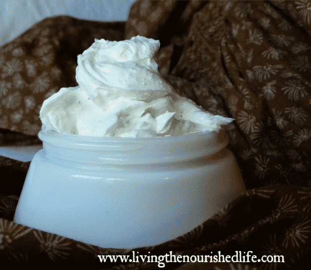 Finished mint chocolate whipped body butter