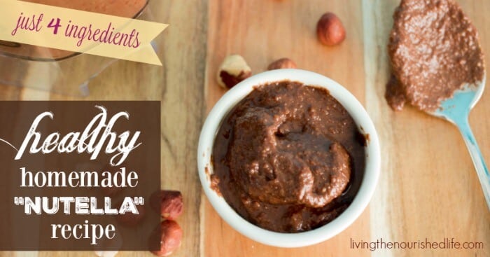 A spoonful of delicious homemade chocolate hazelnut spread