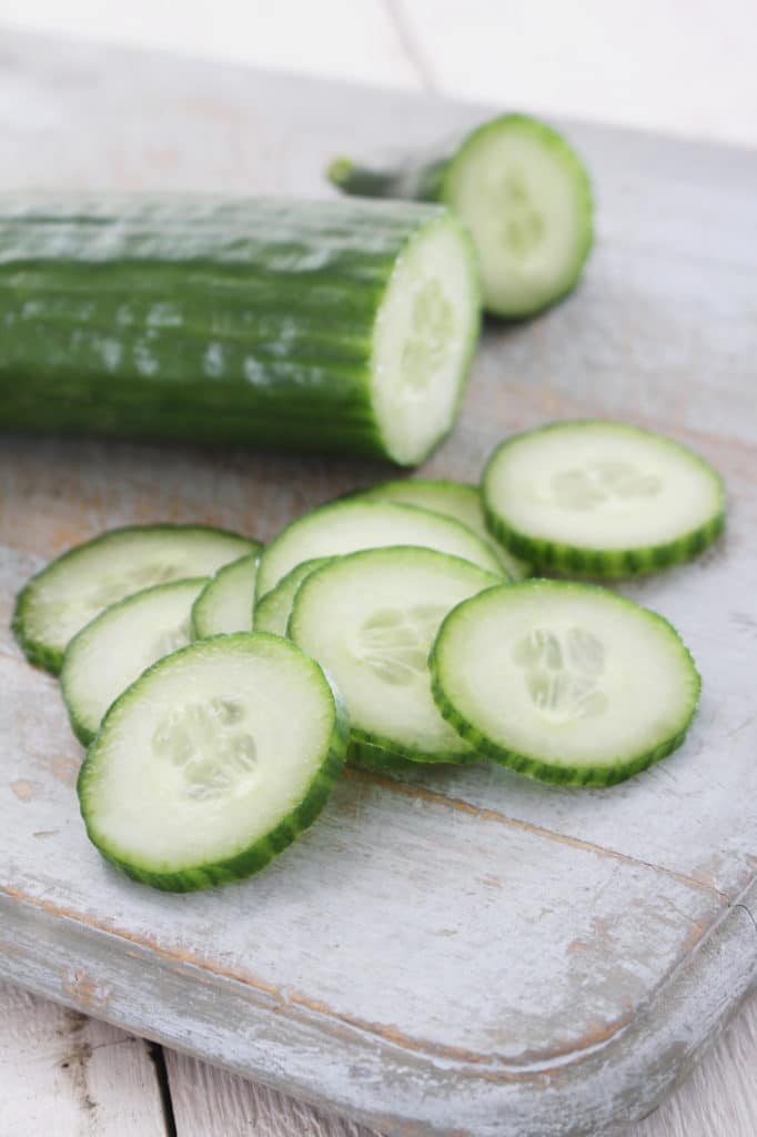 slicing cucumber for cucumber water
