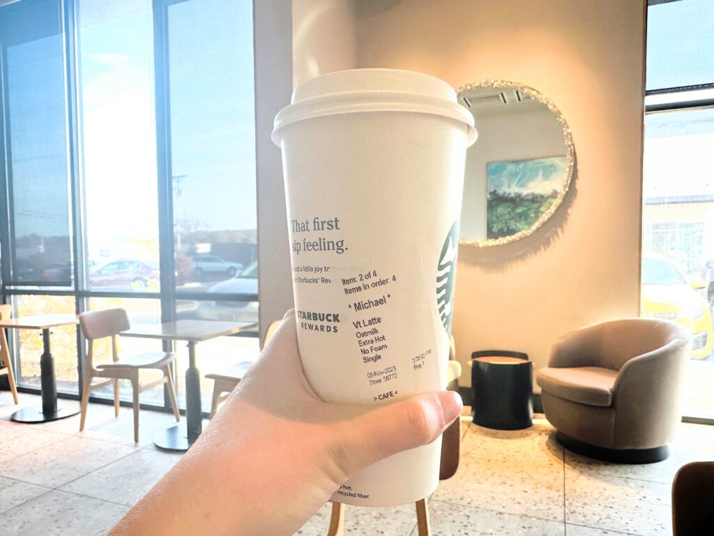 What oat milk does starbucks use what are the starbucks sizes